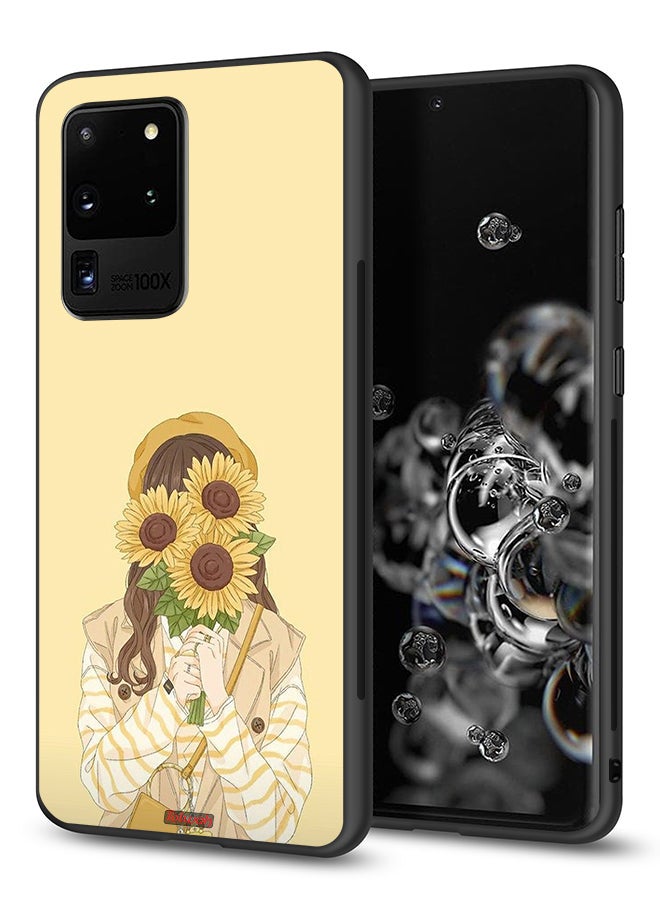 Tolwak Samsung Galaxy S20 Ultra Protective Case Cover Hide Face With Sunflowers - Image 1