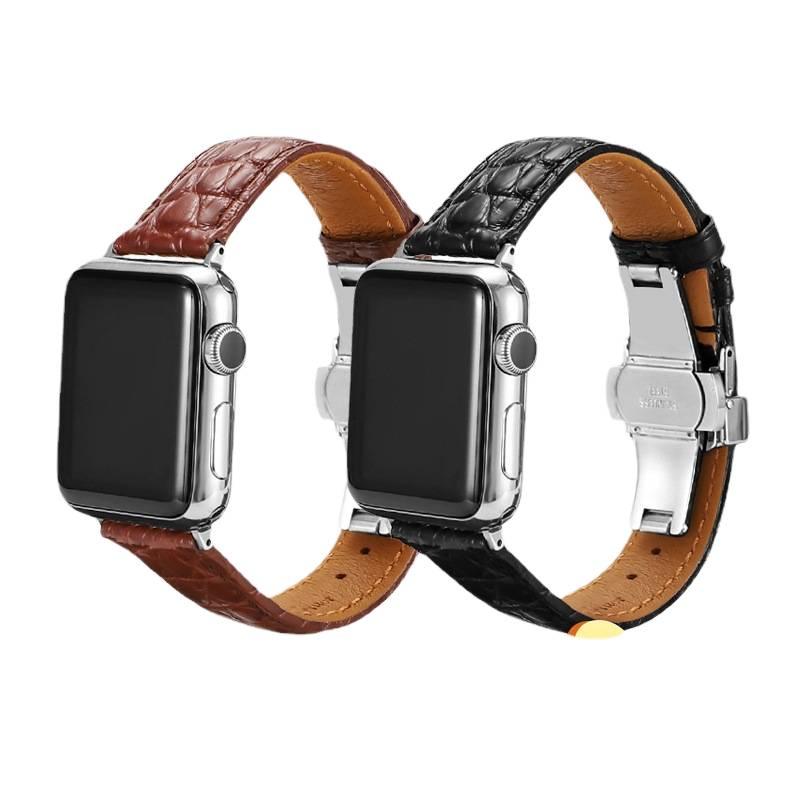 سوار ساعة ذكية سوار جلدي كلاسيكي متوافق باللون أسود قابل للتعديل مع Apple Watch 38/40/41/42/44/45/49mm بملاءمة قابلة للتعديل وحزام بديل - Image 5