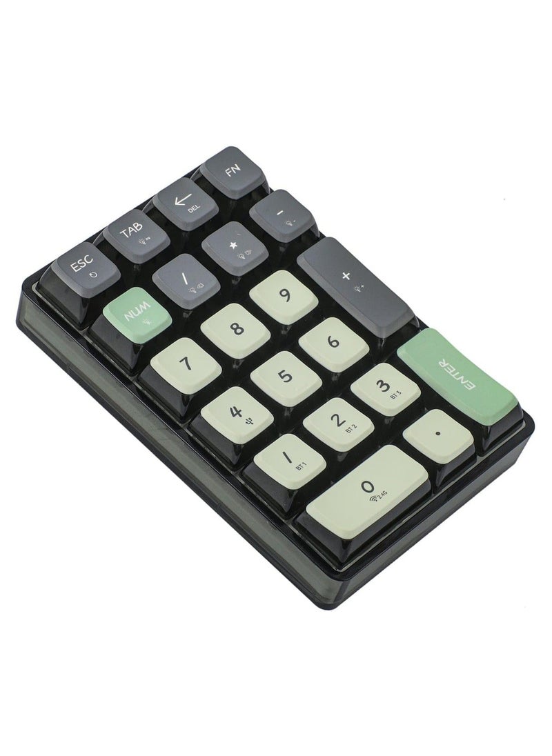 Leobog - K21 Wireless Mechanical Numeric Keypad for Tenkeyless Keyboard, Tri-Mode with Pudding Keycaps, Hot Swappable, RGB Ice Crystal Switch - Image 1