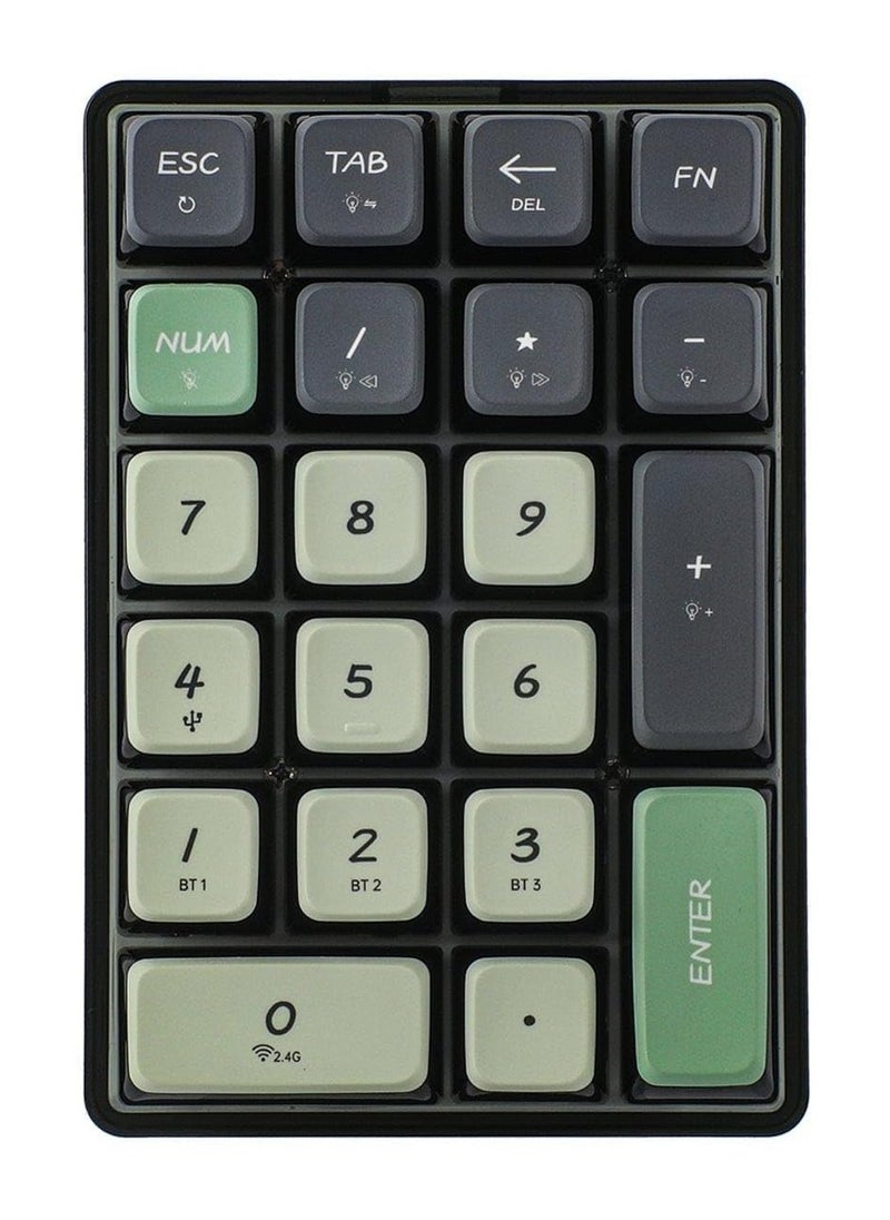 Leobog - K21 Wireless Mechanical Numeric Keypad for Tenkeyless Keyboard, Tri-Mode with Pudding Keycaps, Hot Swappable, RGB Ice Crystal Switch - Image 1