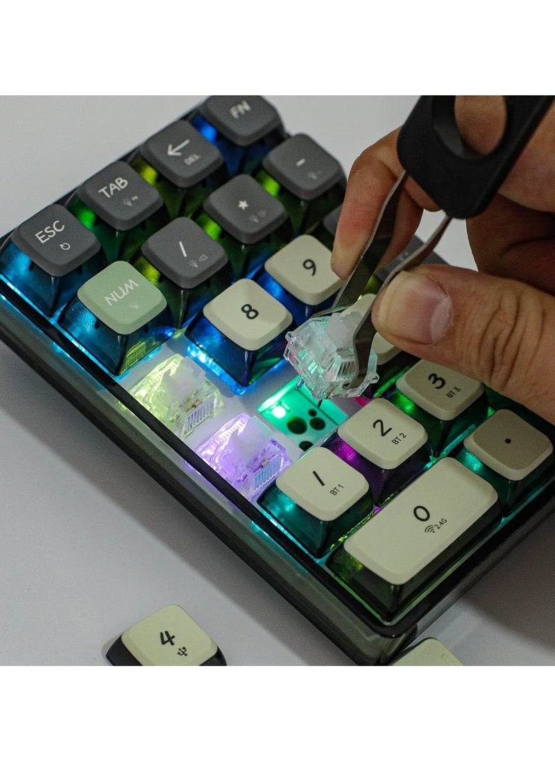 Leobog - K21 Wireless Mechanical Numeric Keypad for Tenkeyless Keyboard, Tri-Mode with Pudding Keycaps, Hot Swappable, RGB Ice Crystal Switch - Image 1
