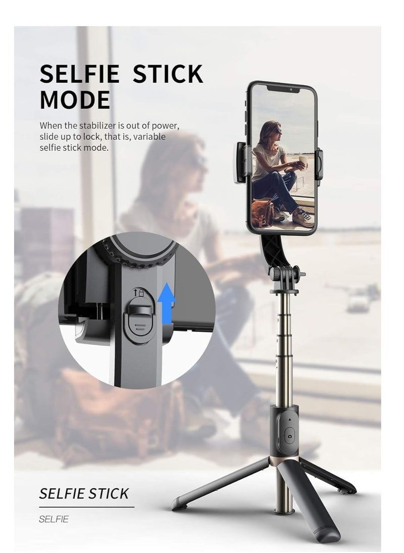 ELTRAZONE - Selfie Stick Gimbal Stabilizer, 360° Rotation Tripod with Wireless Remote, Portable Phone Holder, Auto Balance 1-Axis Gimbal for Smartphones Tiktok Vlog Youtuber Live Video Record - Image 1