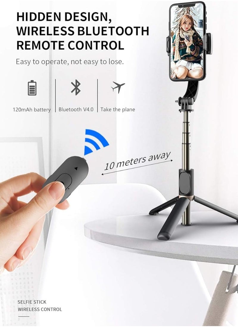 ELTRAZONE - Selfie Stick Gimbal Stabilizer, 360° Rotation Tripod with Wireless Remote, Portable Phone Holder, Auto Balance 1-Axis Gimbal for Smartphones Tiktok Vlog Youtuber Live Video Record - Image 1