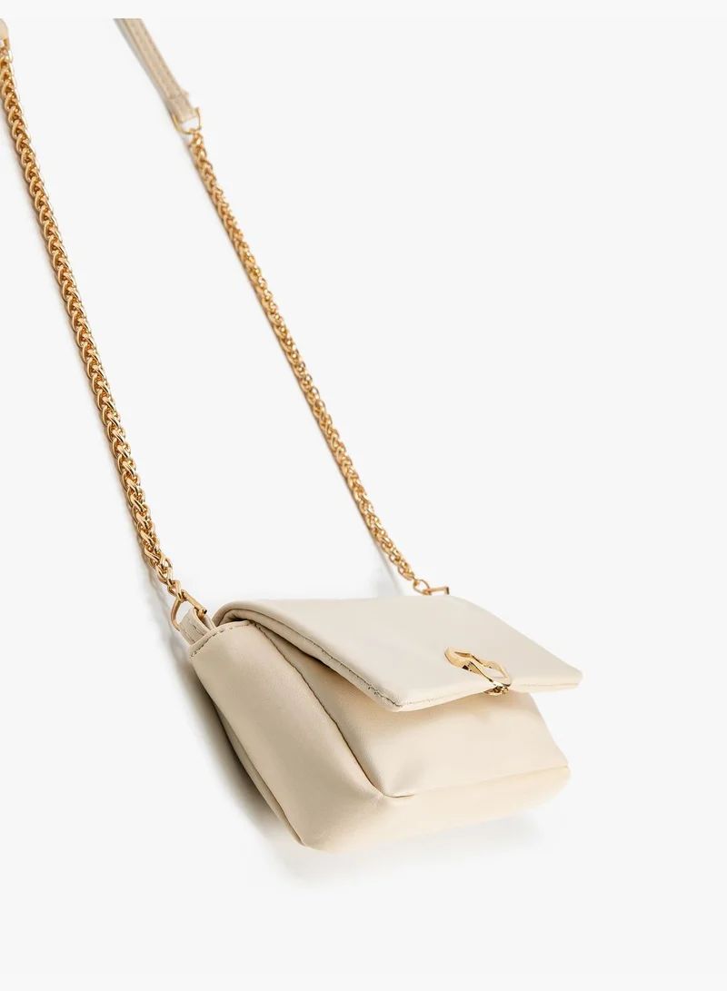 KOTON Chain Strappy Metal Buckle Detail Faux Leather Cross Body Bag