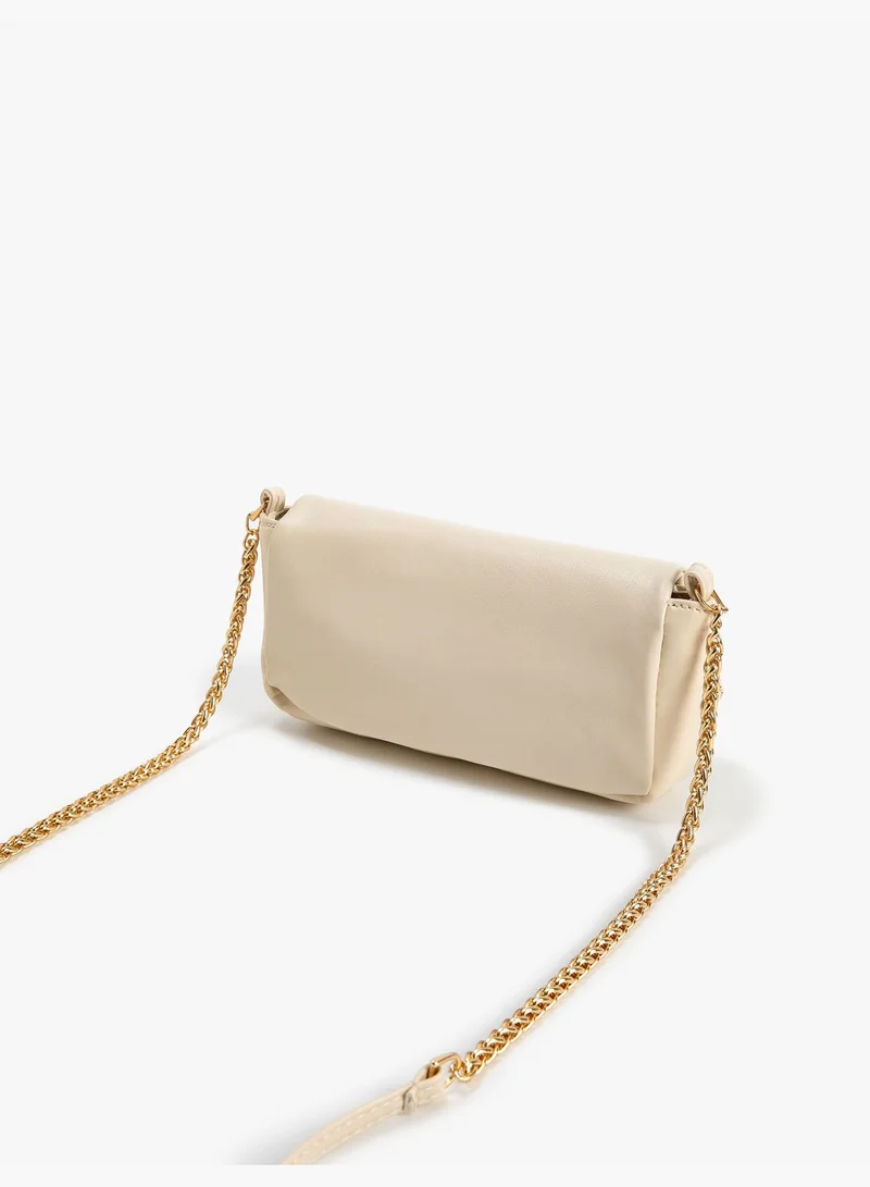 KOTON Chain Strappy Metal Buckle Detail Faux Leather Cross Body Bag