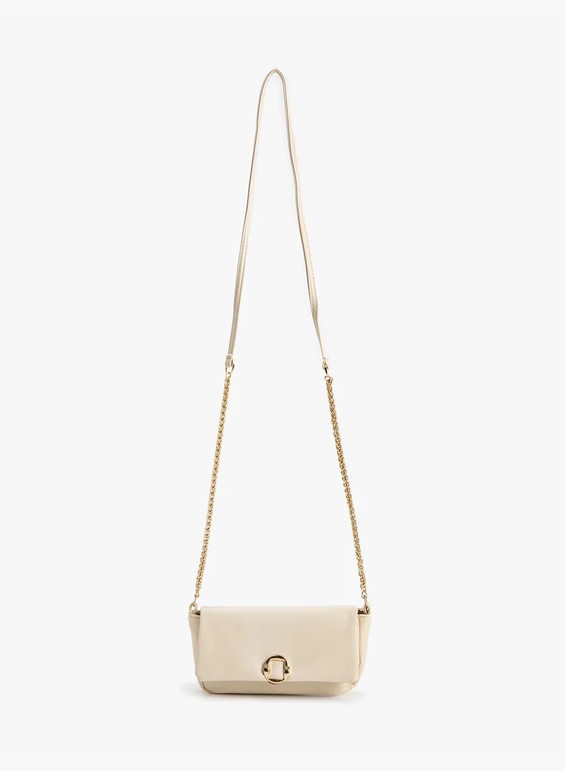 KOTON Chain Strappy Metal Buckle Detail Faux Leather Cross Body Bag