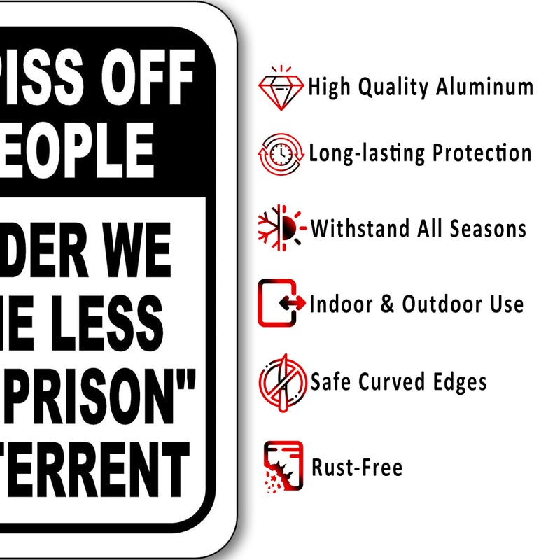 Work House Signs Dont Piss Off Old People Outdoor Signs - Home Decor - Wall Decor - Bathroom Wall Decor - Kitchen Wall Decor - Funny Room Decoration - Living Room or Outdoor Decor - 8.5 "" X 10 "" - Image 2