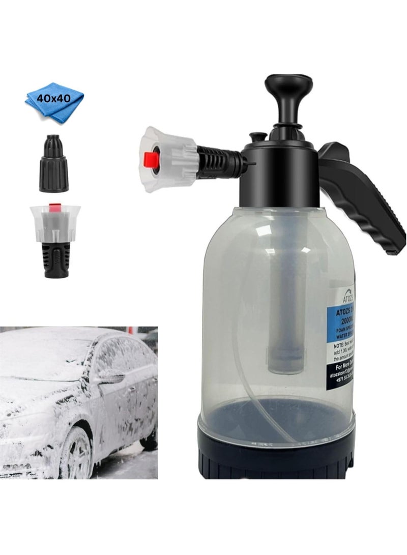 ATOZS Snow Foam Sprayer, Heavy Duty Hand Pressurised Soap Pressure Sprayer Bottle, Garden Sprayers, Car Wash Spray Water Thick Blaster, 2L - Image 1