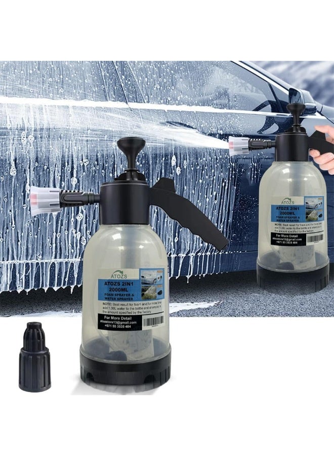 ATOZS Snow Foam Sprayer, Heavy Duty Hand Pressurised Soap Pressure Sprayer Bottle, Garden Sprayers, Car Wash Spray Water Thick Blaster, 2L - Image 2