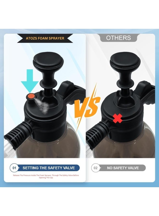 ATOZS Snow Foam Sprayer, Heavy Duty Hand Pressurised Soap Pressure Sprayer Bottle, Garden Sprayers, Car Wash Spray Water Thick Blaster, 2L - Image 5