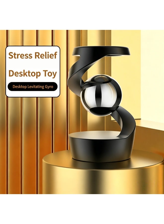 RedMapleTEK Levitating Spinning Top Desktop Ornament, Silent Stress Relief Gyro Toy for Office & Home Decor - Image 4