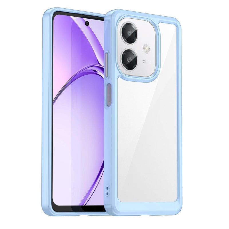 HuHa Case Cover For OPPO A3X 4G Colorful Series Acrylic Hybrid TPU Phone Case(Blue) - Image 1