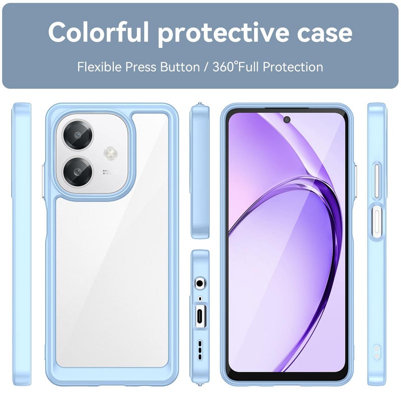 HuHa Case Cover For OPPO A3X 4G Colorful Series Acrylic Hybrid TPU Phone Case(Blue) - Image 2