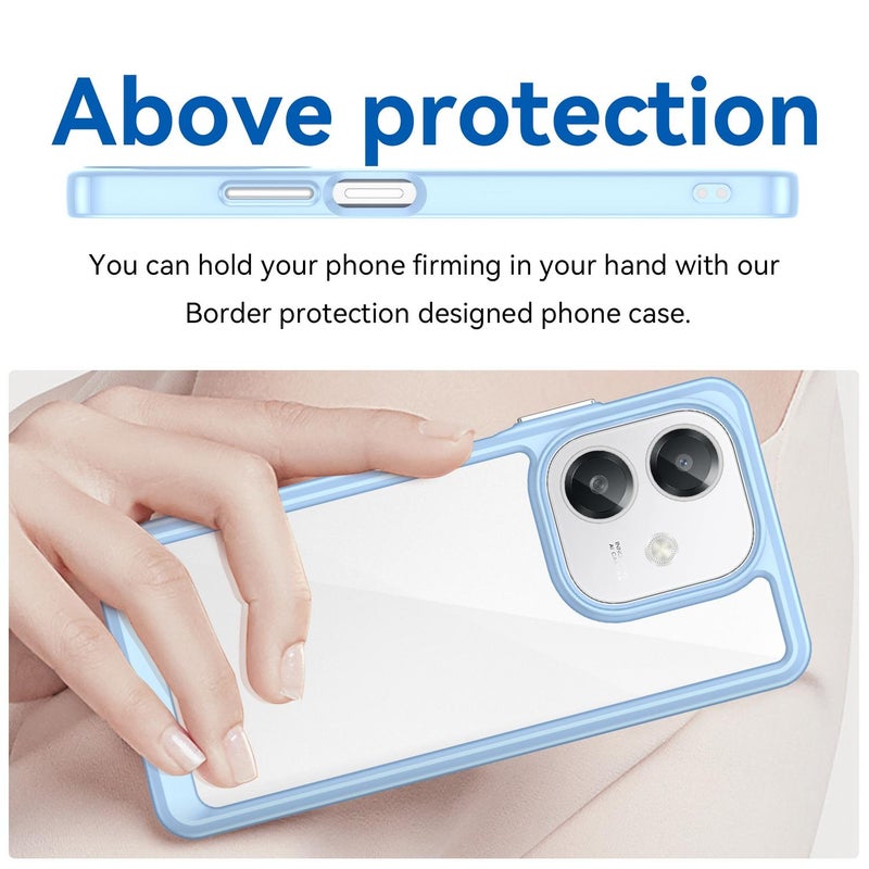 HuHa Case Cover For OPPO A3X 4G Colorful Series Acrylic Hybrid TPU Phone Case(Blue) - Image 4