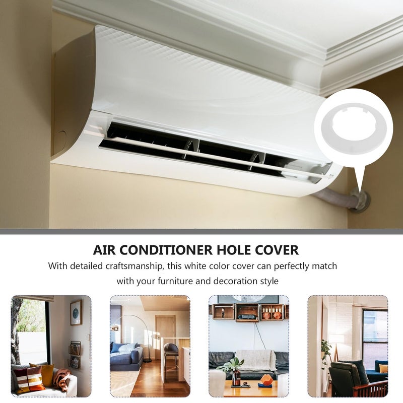 10pcs White Air Conditioner Hole Cover Wall Plug for HVAC Pipe Decoration - Image 4