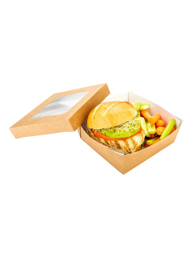 Restaurantware Cafe Vision 13 Ounce Dessert Boxes With Window, 25 Sturdy Baking Boxes - Detachable Lid, Greaseproof, Kraft Paper Strawberry Gift Boxes, For Desserts And Snacks - Image 4