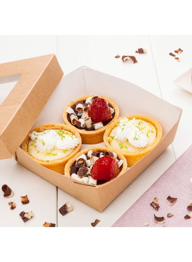 Restaurantware Cafe Vision 13 Ounce Dessert Boxes With Window, 25 Sturdy Baking Boxes - Detachable Lid, Greaseproof, Kraft Paper Strawberry Gift Boxes, For Desserts And Snacks - Image 3