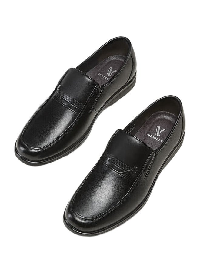 YEARCON Men'S Slip-On Comfortable Business Casual Dad Leather Shoes Loafers 97973W Black 42 - Image 2