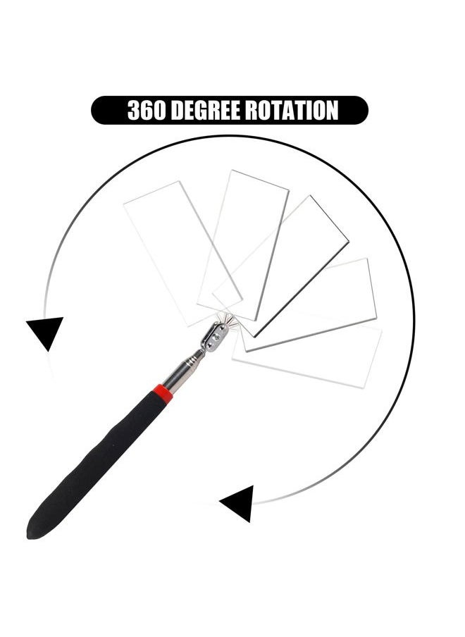 SAVITA Telescoping Inspection Mirror, Rectangle Telescopic Mechanics Mirror with Extended Handle Machine Tool Long Inspection Mirrors for Checking Vehicle Condition (11.42x30.71 Inch Handle)  - Image 4