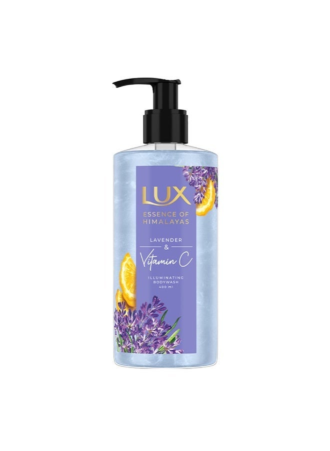 LUX Lavender & Vitamin C, Illuminating Body Wash, 400 ml, for Radiant and Detoxified Skin, with 100% Natural Origin Lavender & Himalayan Oil, Mild and Gentle, Plant Based Cleanser - Image 1