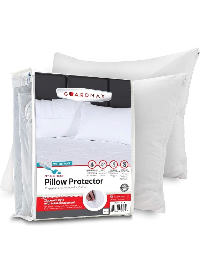 Guardmax Jersey Knitted Pillow Protector with Zipper Standard Size -12 Pack -100% Waterproof, Bed Bug Proof, Dust Mite Proof, & Hypoallergenic Pillow Covers - Premium Zippered Pillow Cases. (20 X 26) - Image 4