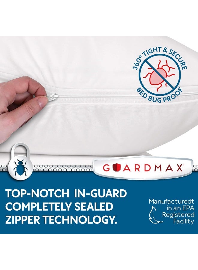 Guardmax Jersey Knitted Pillow Protector with Zipper Standard Size -12 Pack -100% Waterproof, Bed Bug Proof, Dust Mite Proof, & Hypoallergenic Pillow Covers - Premium Zippered Pillow Cases. (20 X 26) - Image 5