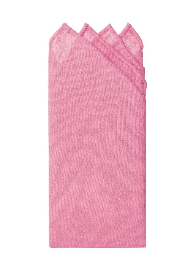 Jacob Alexander Linen Handrolled 15" x 15" Pocket Square Hanky - Light Pink - Image 1