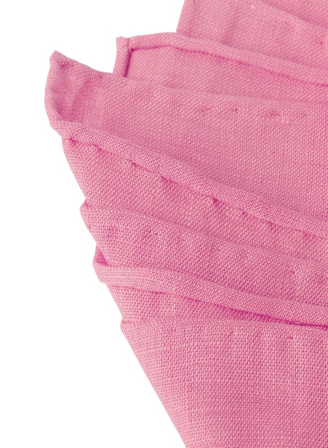 Jacob Alexander Linen Handrolled 15" x 15" Pocket Square Hanky - Light Pink - Image 3