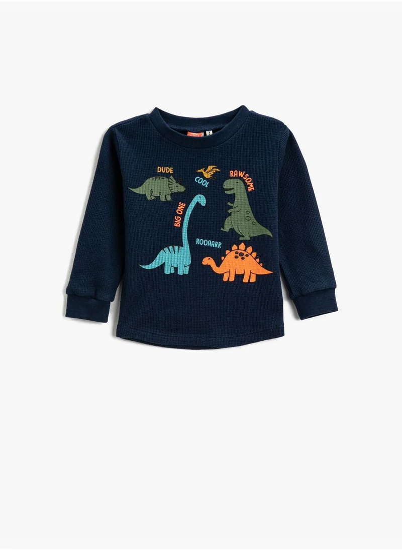 كوتون Dinosaur Printed Sweatshirt Cotton