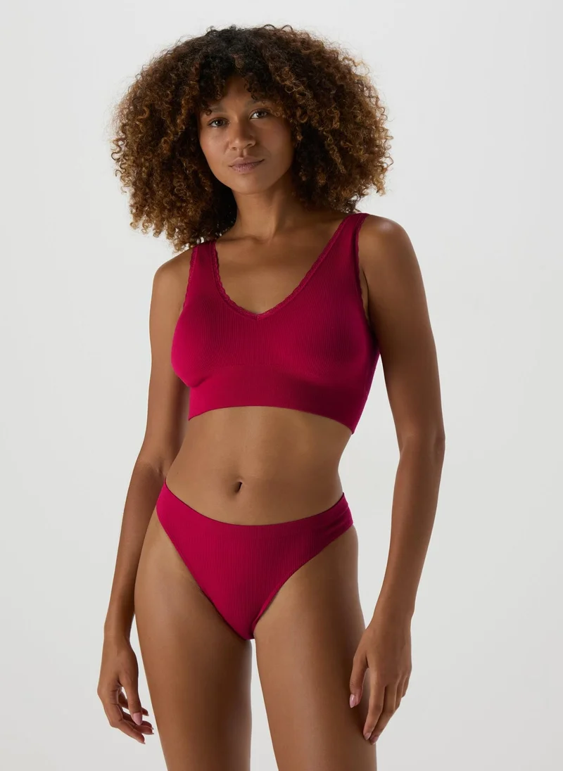 Matalan Burgundy Seamless Bra & Briefs Set
