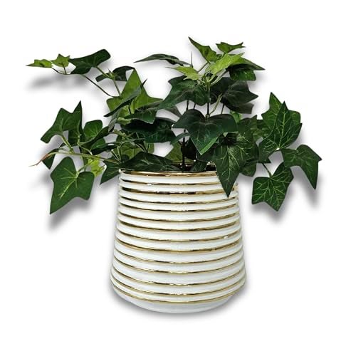 Fox & Fern New Imported Ceramic Round Flower Pot (Dia- 5 Inch) for All Kinds of Flower Planters and Green Plants (Home/Indoor and Garden/Outdoor)(GA133-038C) - Image 2