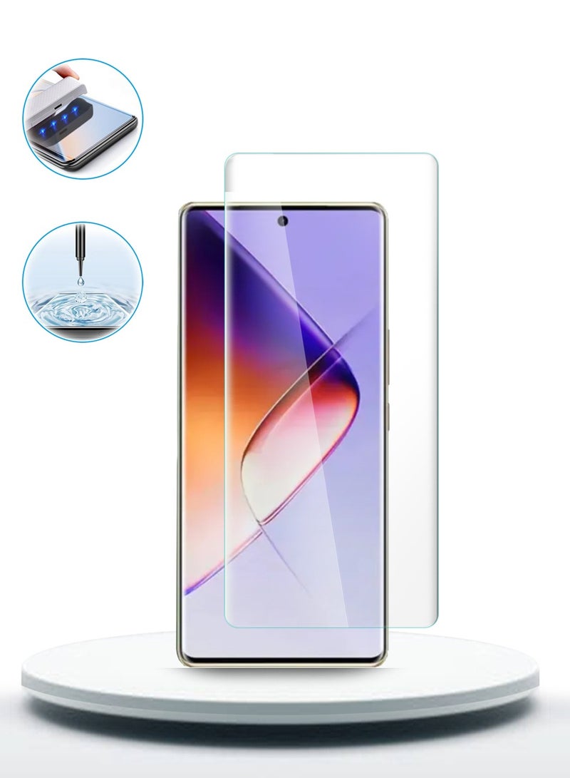 Wtech Infinix Note 40 Pro+ / Note 40 Pro Plus 5G 2024 Premium Curved Edges UV Full Glue Full Cover Tempered Glass Screen Protector (MSGUCN) - Clear - Image 3