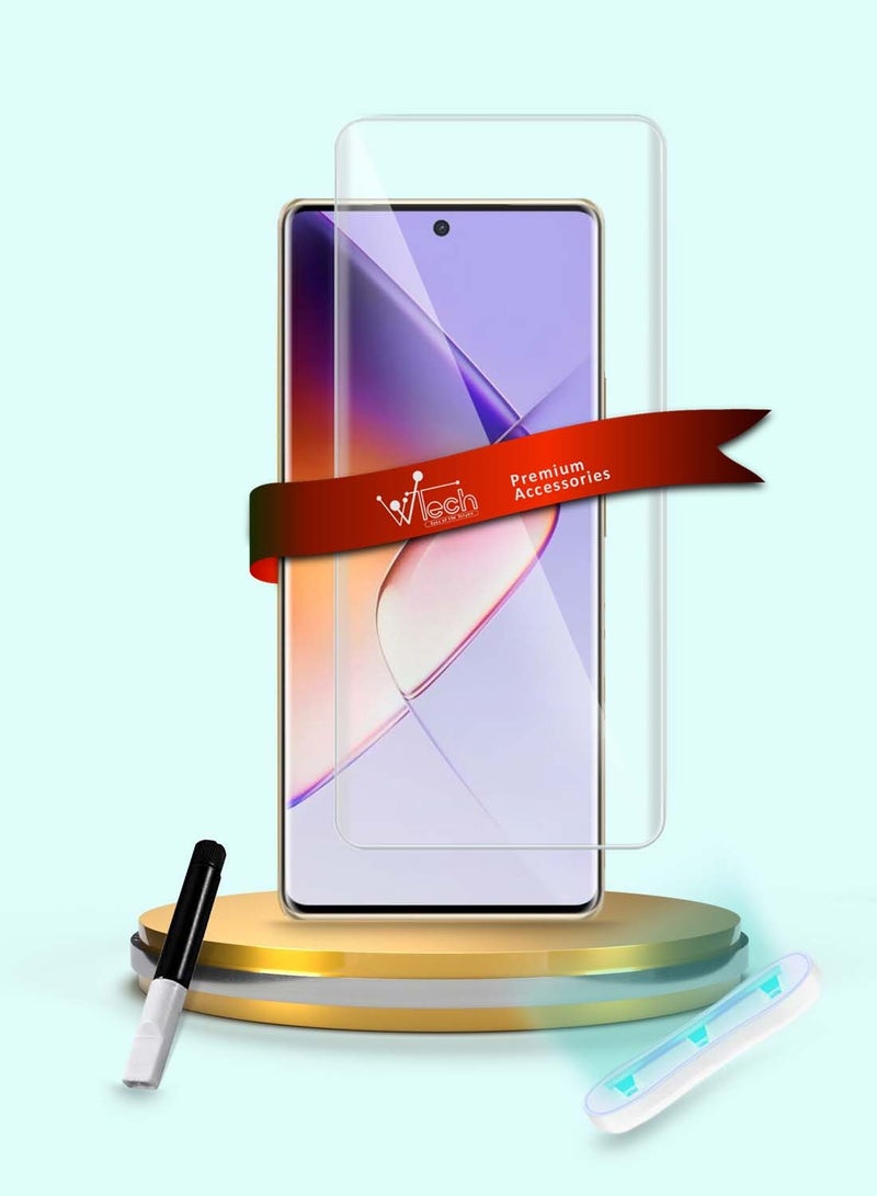 Wtech Infinix Note 40 Pro+ / Note 40 Pro Plus 5G 2024 Premium Curved Edges UV Full Glue Full Cover Tempered Glass Screen Protector (MSGUCN) - Clear - Image 1