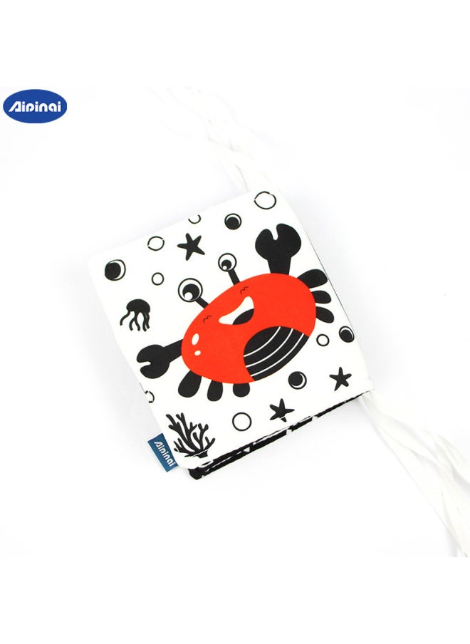 Ins Bedside Cloth Book Early Education Baby Tear Black And White 0-2 Years Old Can Be Tied To Bite 3 Months Baby Educational Toys-Color:Crab-Specifications:OPP Packaging  - Image 1
