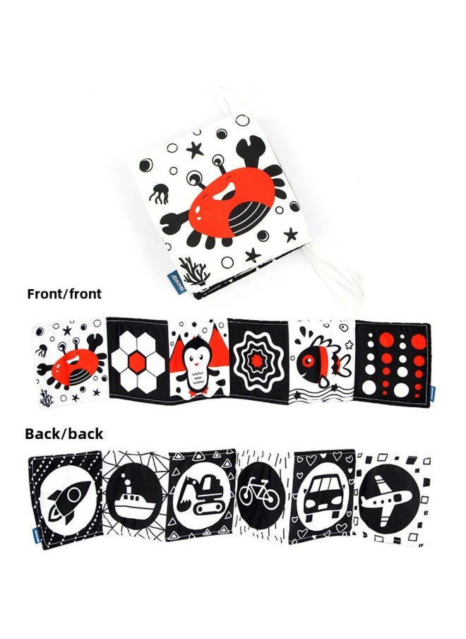 Ins Bedside Cloth Book Early Education Baby Tear Black And White 0-2 Years Old Can Be Tied To Bite 3 Months Baby Educational Toys-Color:Crab-Specifications:OPP Packaging  - Image 5