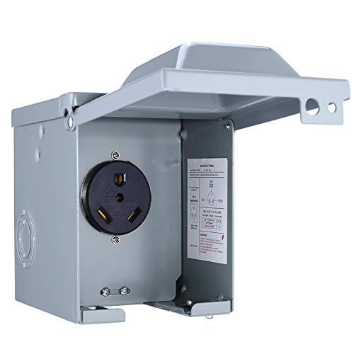 Miady 30 Amp 125 Volt RV Power Outlet Box, Enclosed Lockable Weatherproof Outdoor Electrical NEMA TT-30R Receptacle Panel, for RV Camper Travel Trailer Motorhome Electric Car Generator - Image 1