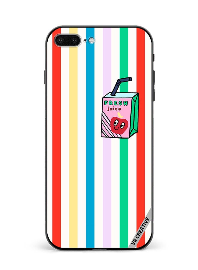 VR CREATIVE Protective Case Cover For Apple iPhone 7 Plus/8 Plus Summer Stripe Fresh Juice Apple Fruit Design Multicolour - Image 1