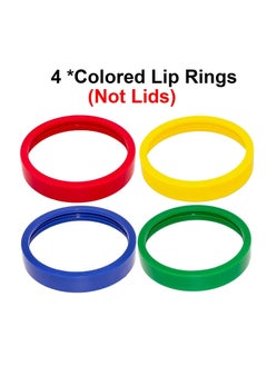 SYOSI 16oz Bullet Cups Compatible with Magic Bullet Blender 250W MB-1001, Includes Colored Lip Rings, Pack of 4  - Image 5