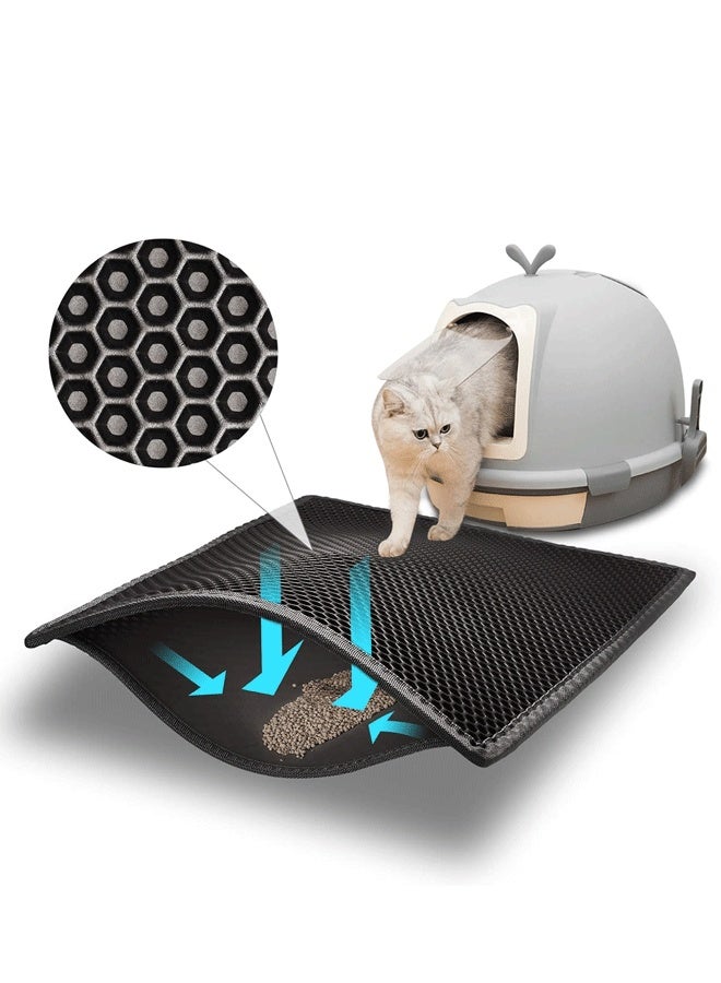 ريليو سجادة فضلات القطط مزدوجة الطبقات مقاومة للماء والبول، عبوة واحدة (أسود، 24 × 15 بوصة (عبوة من قطعة واحدة)) - Image 1