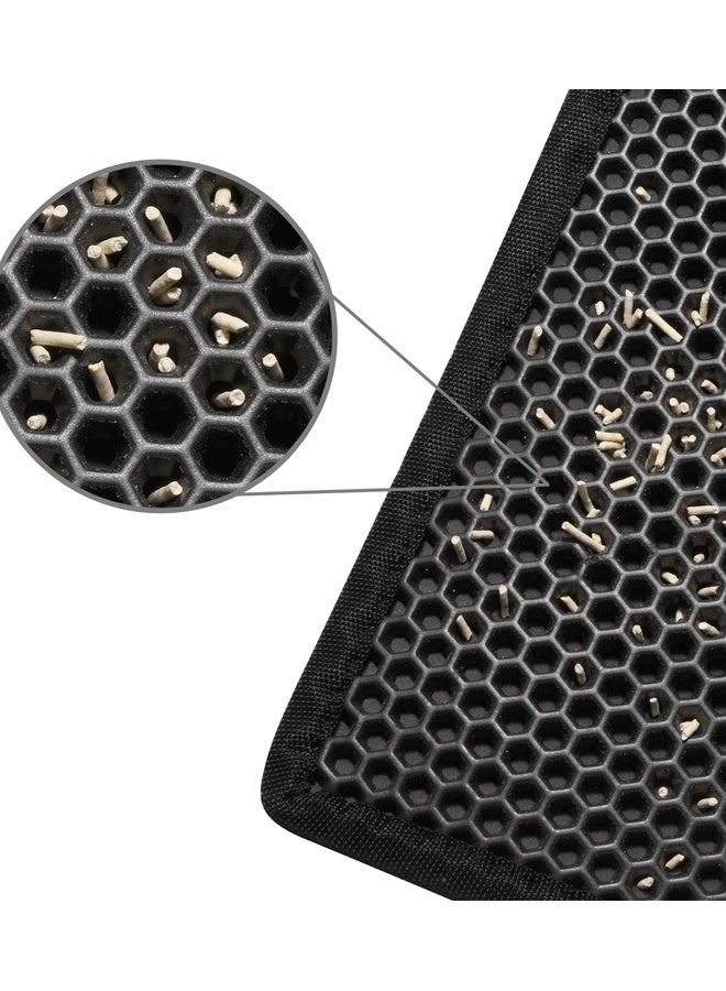 ريليو سجادة فضلات القطط مزدوجة الطبقات مقاومة للماء والبول، عبوة واحدة (أسود، 24 × 15 بوصة (عبوة من قطعة واحدة)) - Image 3