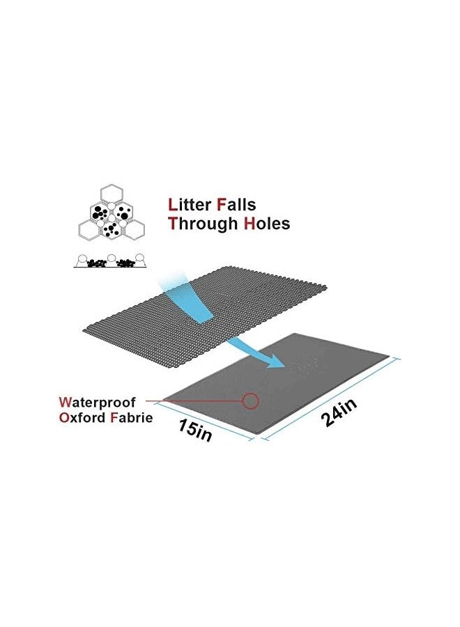 ريليو سجادة فضلات القطط مزدوجة الطبقات مقاومة للماء والبول، عبوة واحدة (أسود، 24 × 15 بوصة (عبوة من قطعة واحدة)) - Image 5
