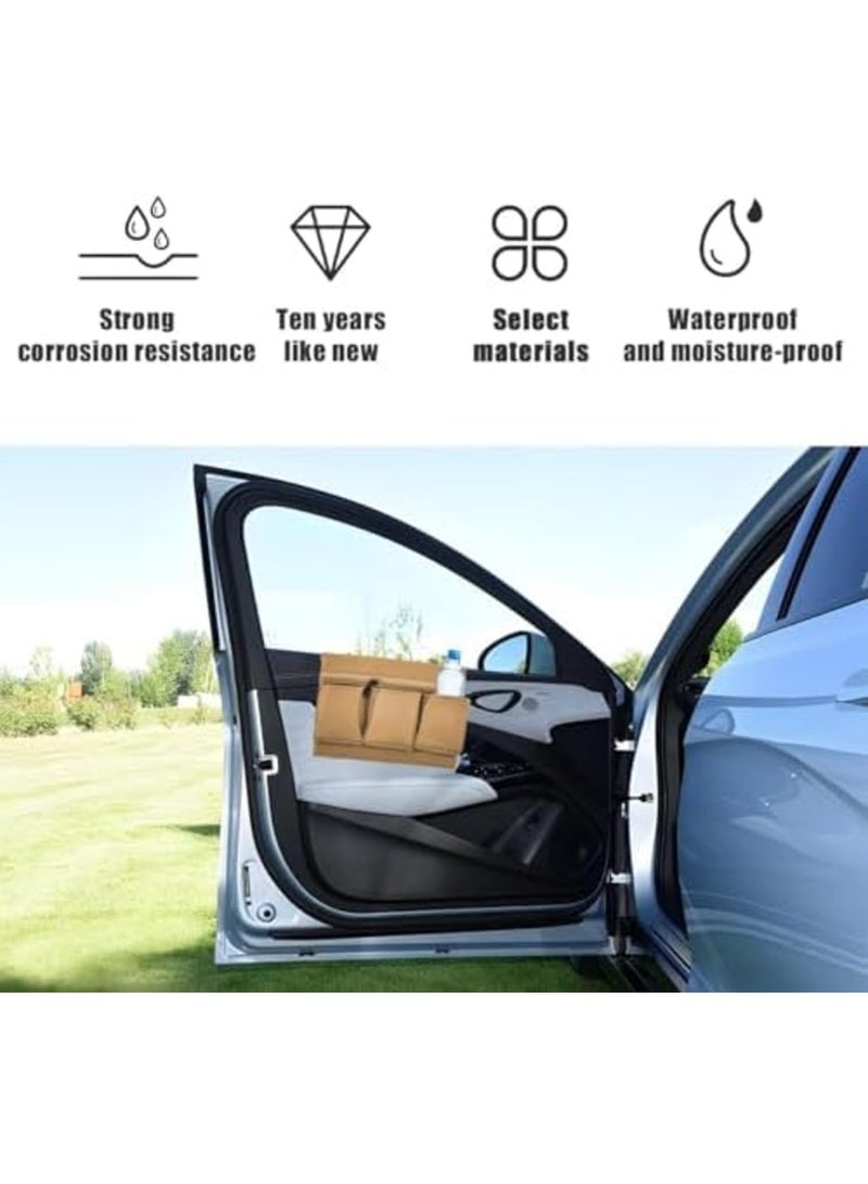 SYOSI Car Window Armrest Storage Box – Leather Vehicle Side Door Organizer with Multiple Pockets, Comfortable Elbow Rest Pad for Automotive Use, Universal Fit for Most Cars (Beige) - Image 3