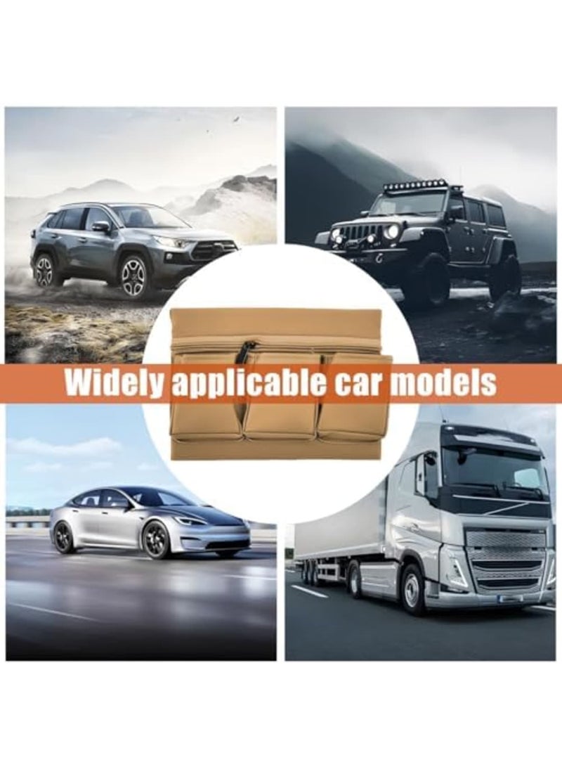 SYOSI Car Window Armrest Storage Box – Leather Vehicle Side Door Organizer with Multiple Pockets, Comfortable Elbow Rest Pad for Automotive Use, Universal Fit for Most Cars (Beige) - Image 5