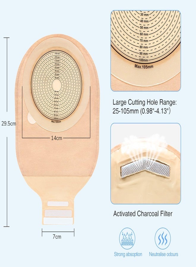 Heagimed 20 Pack Colostomy Bags, 105 mm Extra Large Ostomy Bags for Large Stoma and Double Stoma Patients, One Piece Drainable Ostomy Pouches for Ileostomy Stoma Care - Image 2