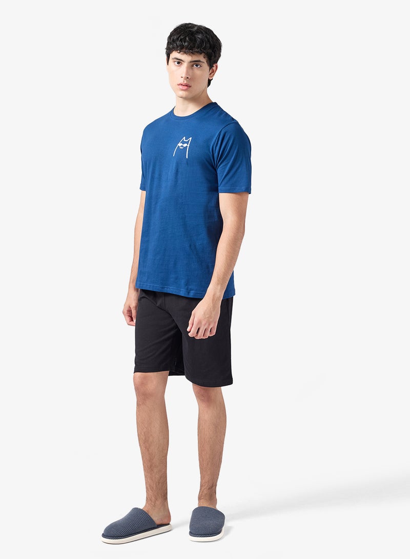 سفنتي فايف طقم بيجامة تي شيرت وشورت - Image 1