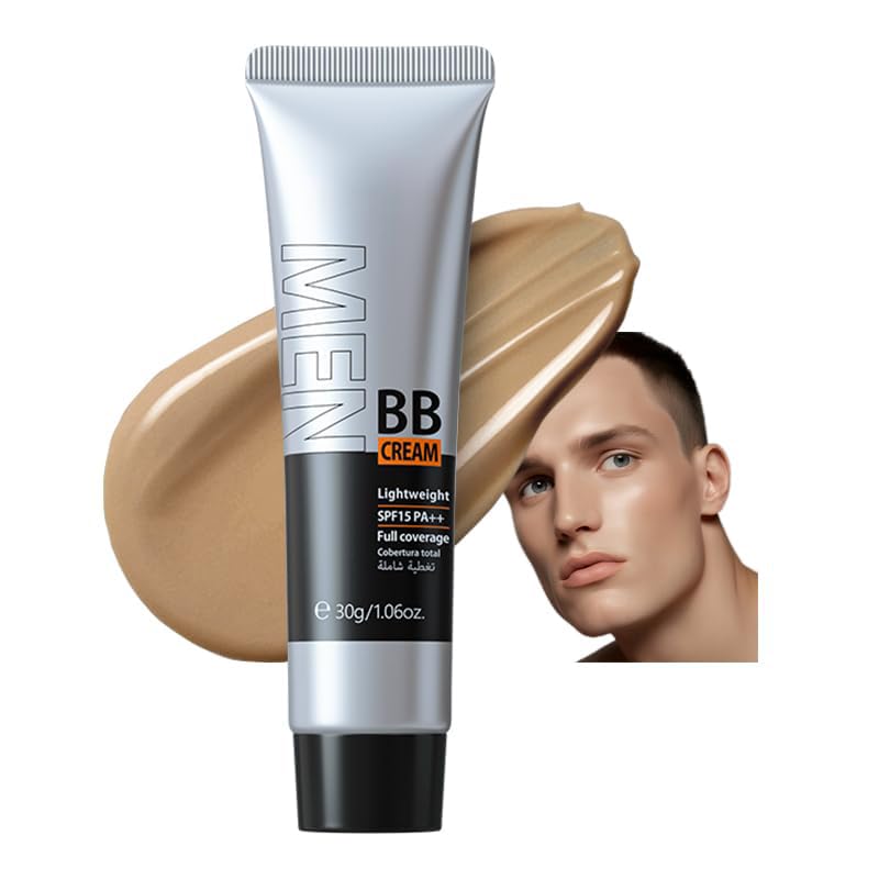 كريم BB للرجال من أكاري مرطب SPF 15 PA كريم أساس تغطية كاملة خافي عيوب مرطب للوجه للرجال يوحد لون البشرة يتحكم في الزيوت ويغطي العيوب لمظهر طبيعي لجميع أنواع البشرة تان 320