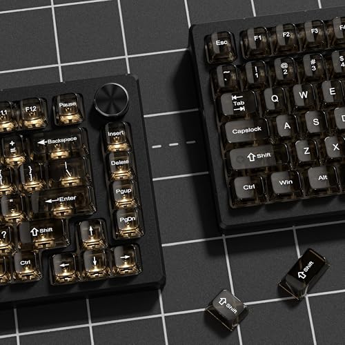 dagaladoo Black Clear keycaps for Mechanical Keyboard,Transparent MDA keycaps 60 75 100 Percent,Ceramic Jelly Key caps Set,Shine Through Key caps for Mx Switches Mechanical Keyboard(115key) - Image 3