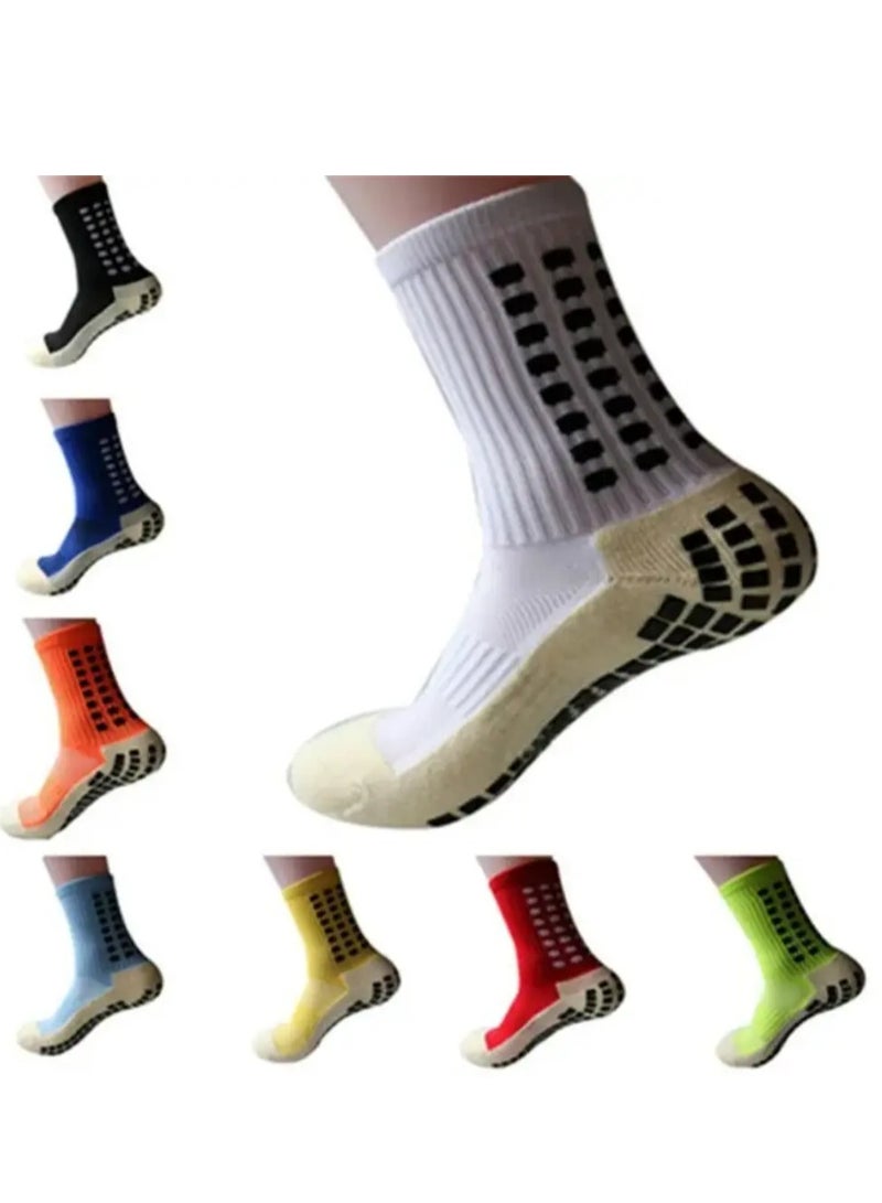 Spall 2Pair Men's Soccer Socks Anti Slip Non Slip Grip Pads for Football Basketball Sports Grip Socks - Image 2
