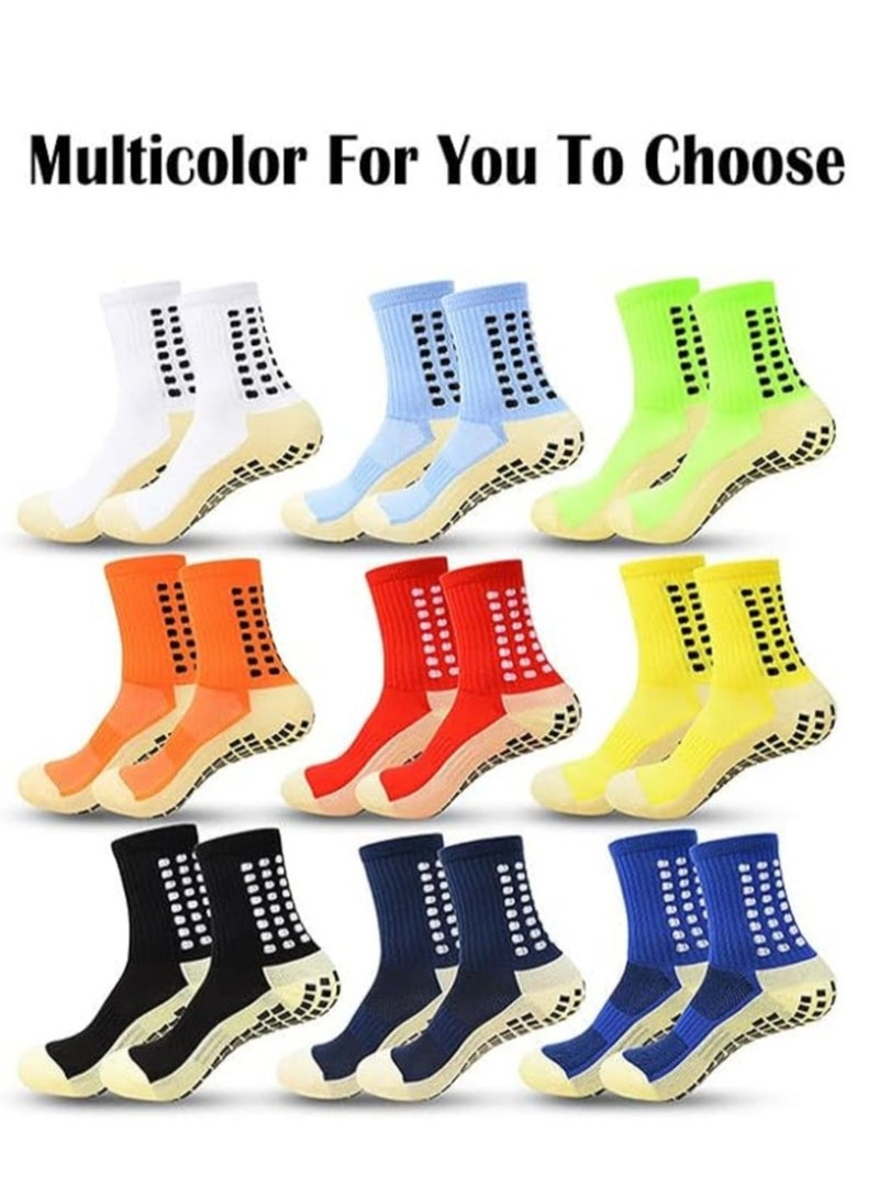 Spall 2Pair Men's Soccer Socks Anti Slip Non Slip Grip Pads for Football Basketball Sports Grip Socks - Image 3