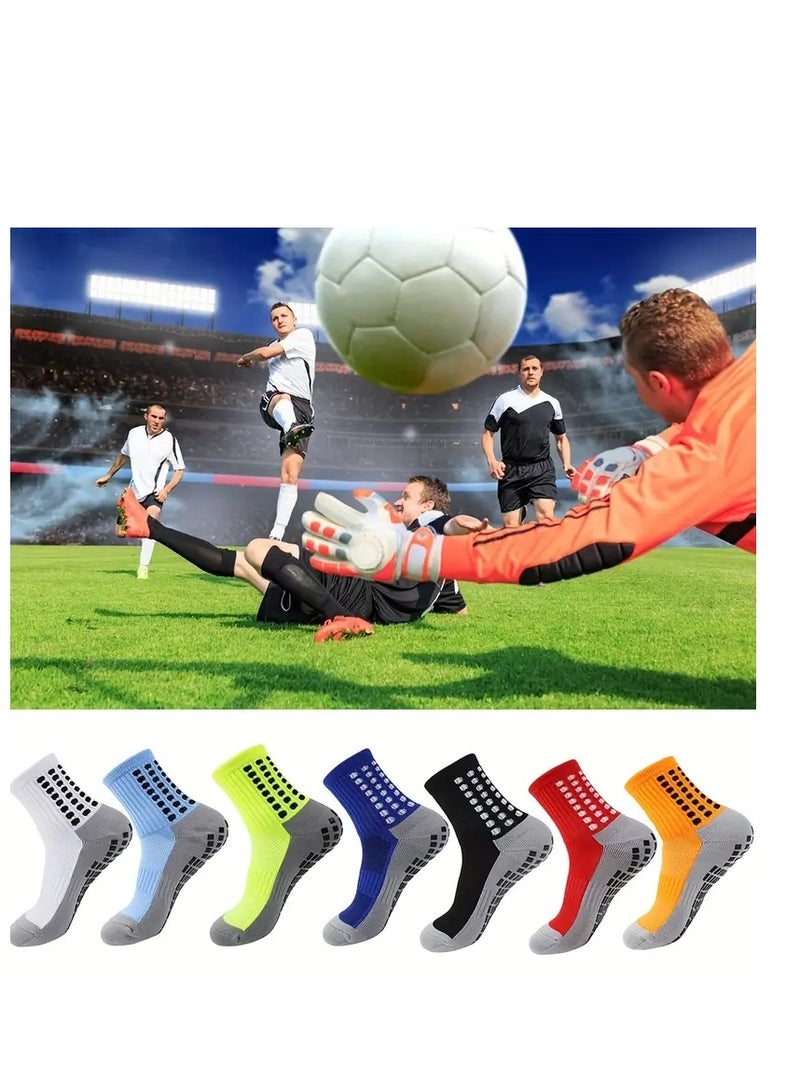 Spall 2Pair Men's Soccer Socks Anti Slip Non Slip Grip Pads for Football Basketball Sports Grip Socks - Image 4